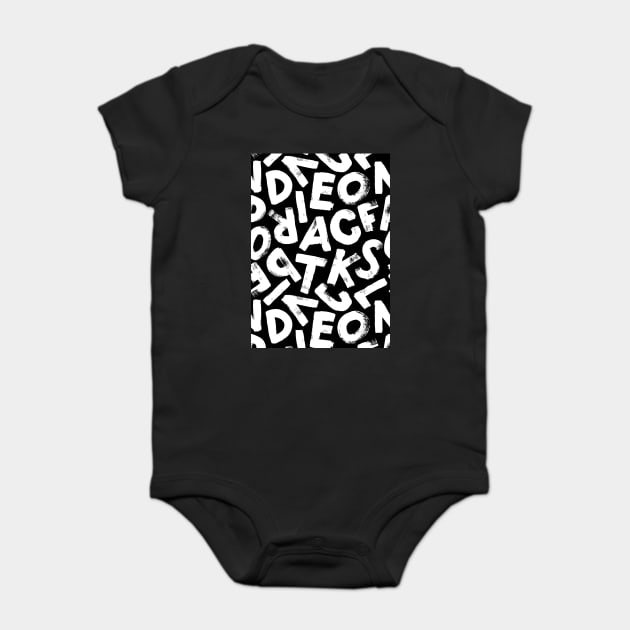 ABC Alphabets Pattern Baby Bodysuit by The WYLD Tribe